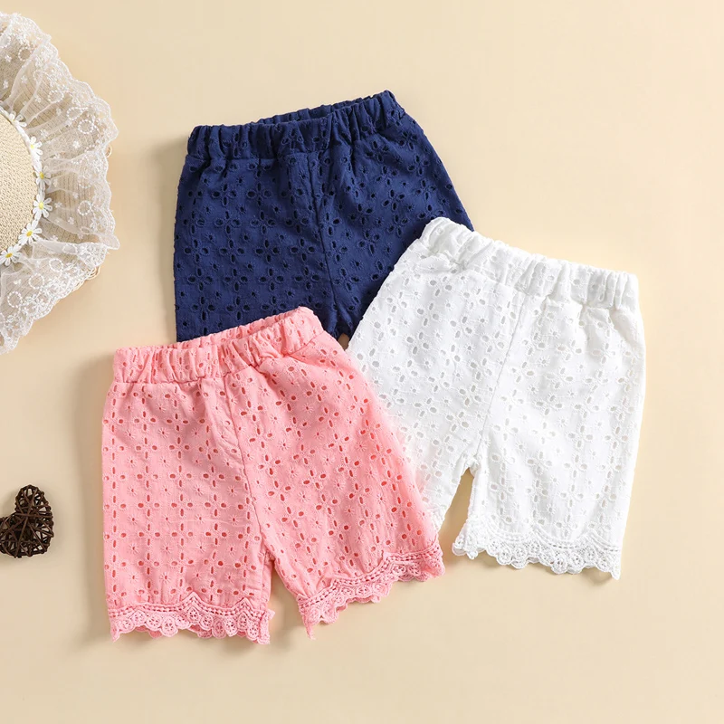 Toddler Baby Girls Shorts Sweet Hollow Flower Pattern Summer Shorts