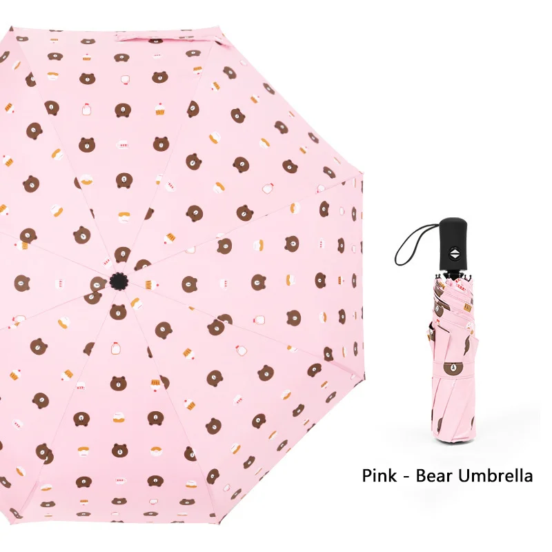 New Bear Umbrella Vinyl Sun Protective Sunshade Three Fold Automatic Umbrellas Brown Bear Umbrella Sun Umbrellas 10 Sd8c867c083e1444f891cbc4e4aae1278z