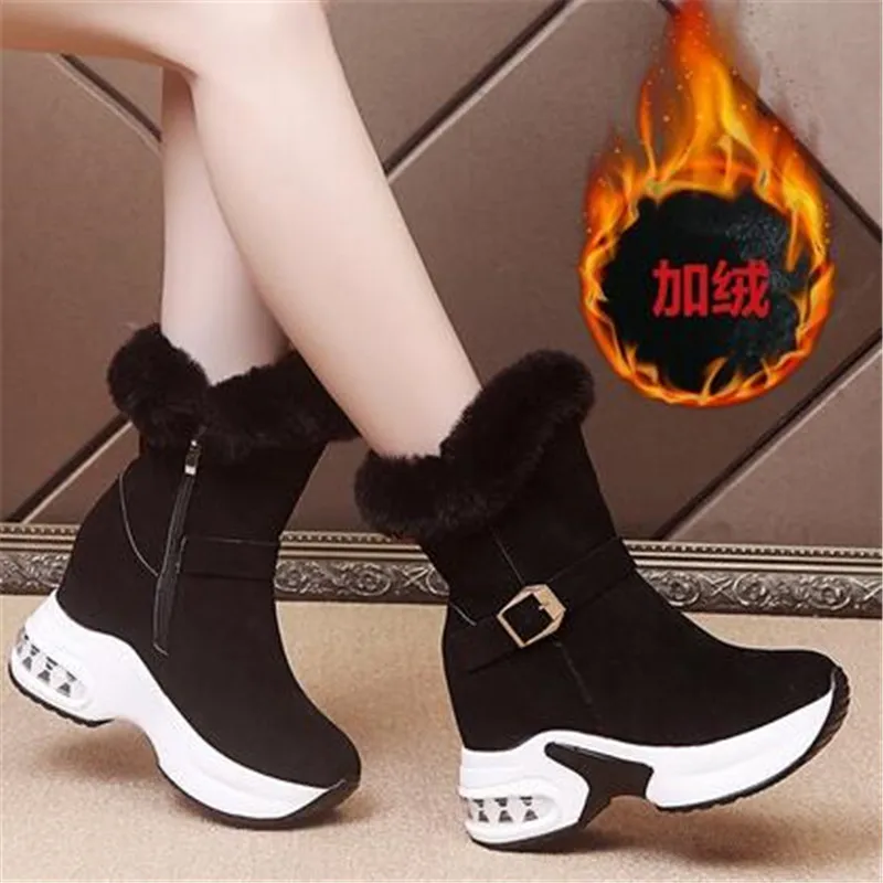 

Women Boots Winter Sneakers for Winter Shoes Woman Keep Warm Ankle Boots Fashion Buckle Strap Snow Boots Female Platform Shoes