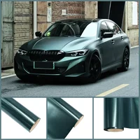 Premium Metallic Matte Black Green PET Wrap Vinyl Film Car Whole Body DIY Decal Protective Cover Sticker Auto Tuning Accessories 2