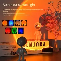 LED Seven Colors Light Sunset Light Astronaut Light Rainbow Projection Night Light 360Degree Rotation Rechargeable Ambient Light 1
