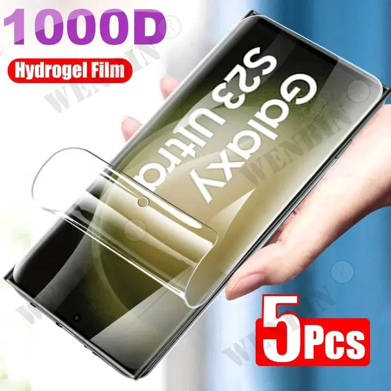 Pellicola Idrogel 5Pcs Per Samsung S24 Ultra S23 S22 Ultra Plus Fe Pellicola Salvaschermo A Copertura Totale Per Samsung A54 A24 A14 A73 A53