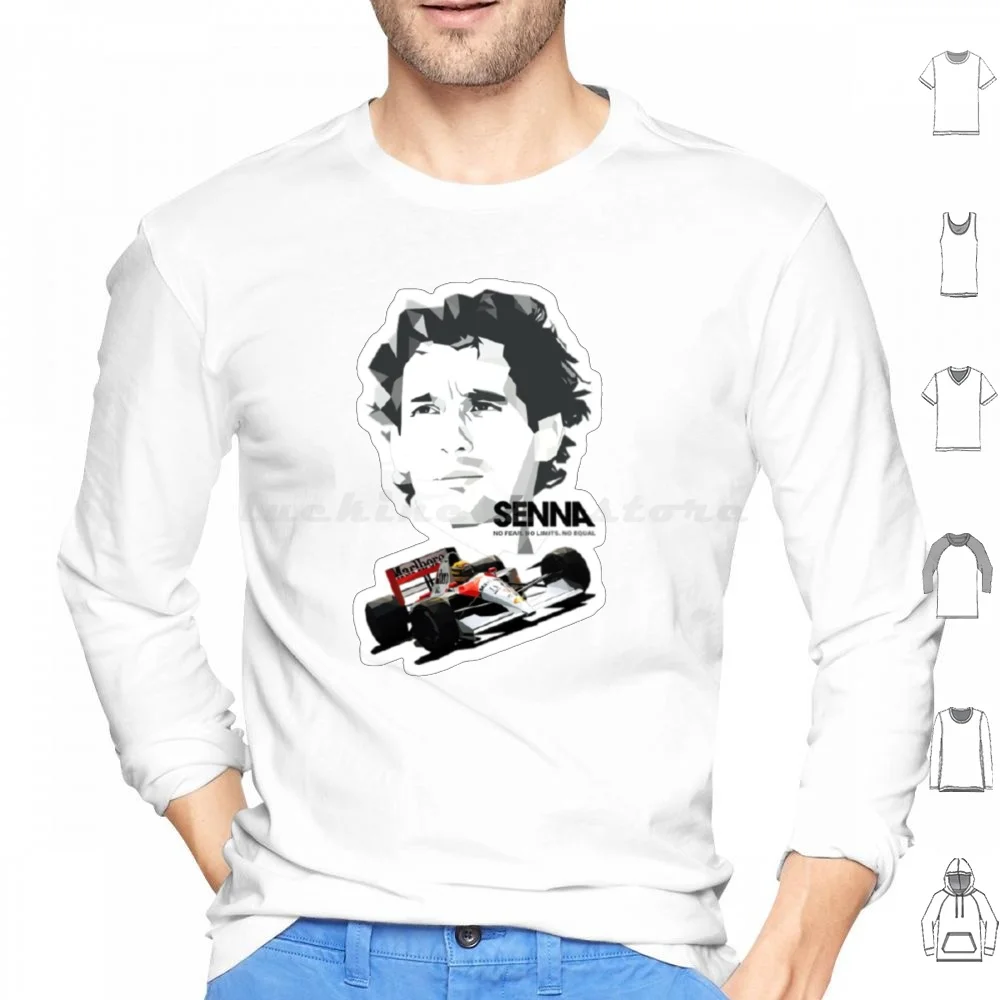 Ayrton Senna Sembre: E Abbigliamento-Felpa Con Cappuccio In Cotone Manica Lunga Senna Senna Sembre Ayrton Senna Ayrton Ayrton Ayrton Senna