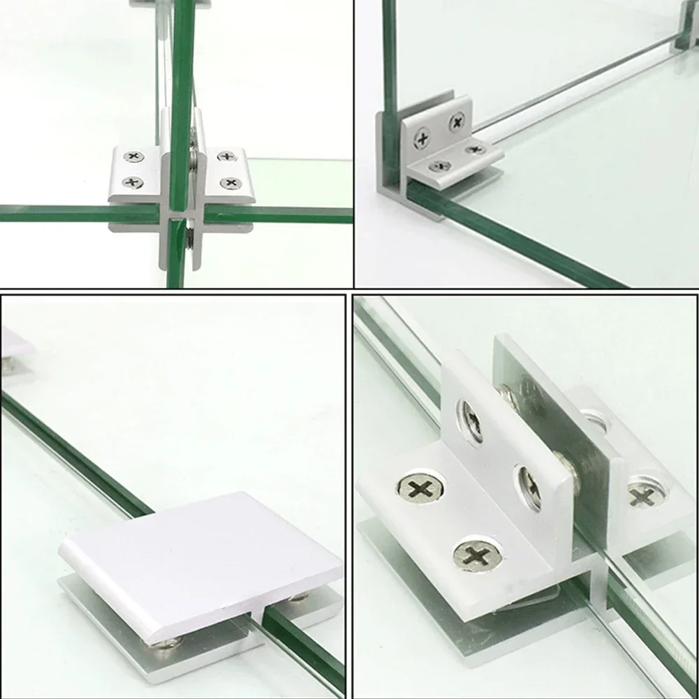 Description Picture 5 of item2PCS  Glass Clamps For Handrails Shelves Holder Corner Bracket Clamp Aluminum  10-12mm Glass Clips 4 Sizes Fixed Fitting