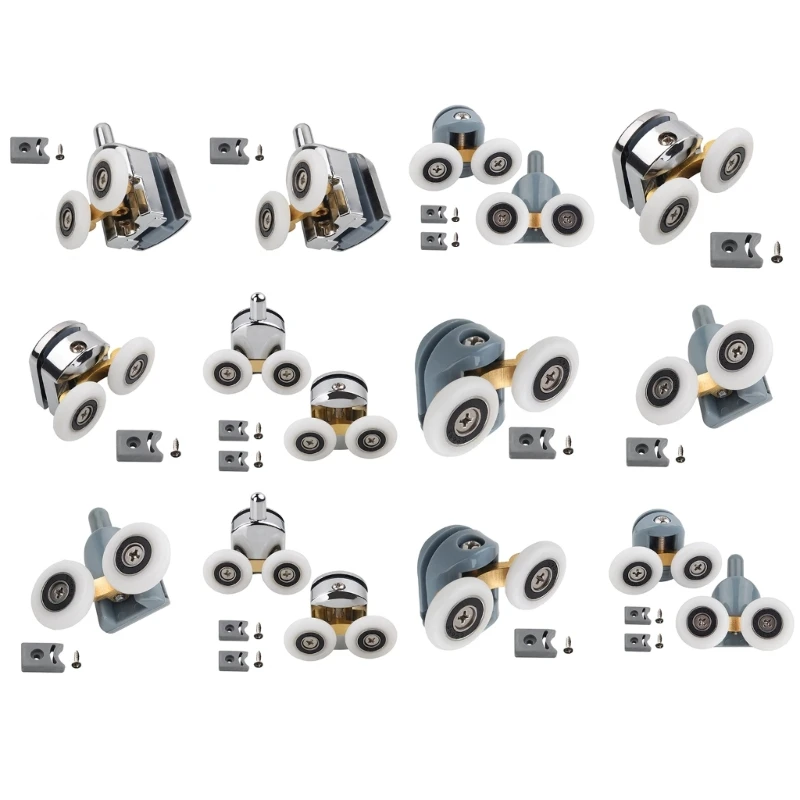 Adjustable Cabins Pulley Shower Door Rollers Runner  Bathroom Pan Glass Sliding Door Pulleys Upper Bottom Rollers