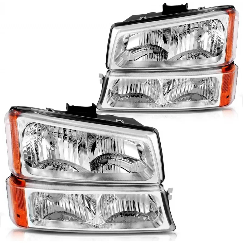 DWVO Headlights Assembly Compatible with 2003 2004 2005 2006 Chevy Avalanche 2003-2007 Silverado 1500 1500HD 2500 2500HD 3500 Pi