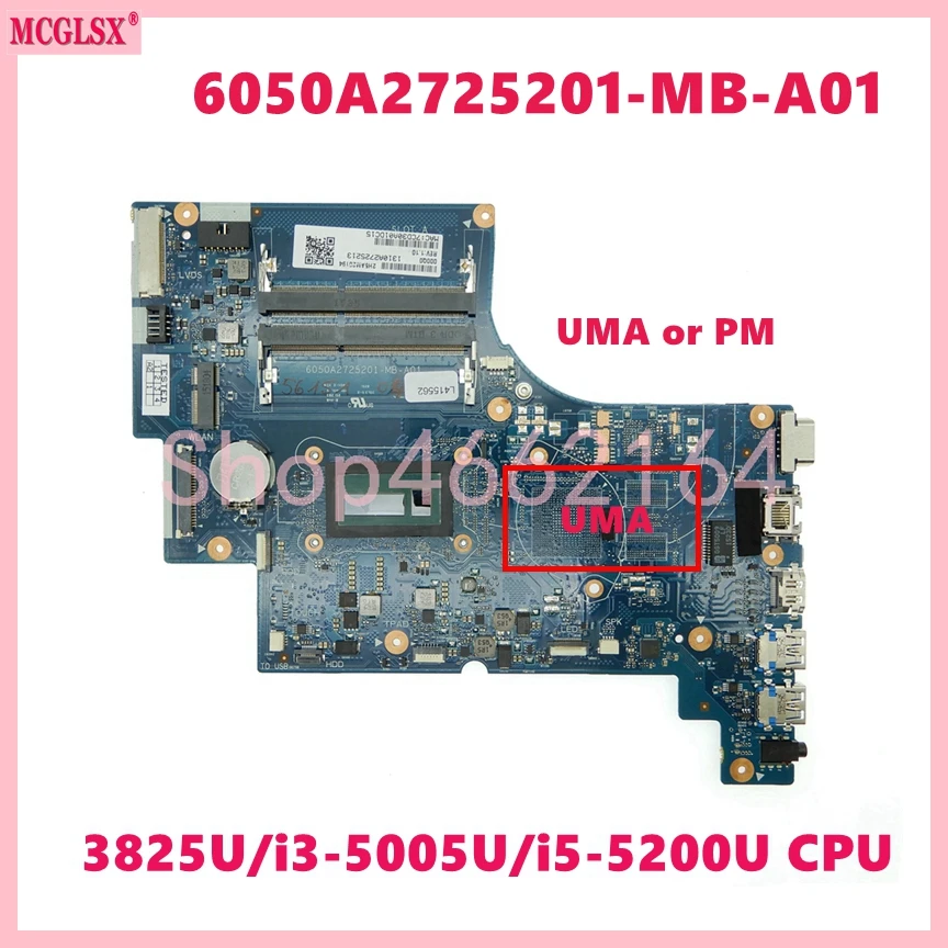Muslimcon 3805U/I5-5200U/I7-5500U Cpu Uma / Pm Mainboard Per Scheda Madre Per Laptop Hp Elitebook 820 G3