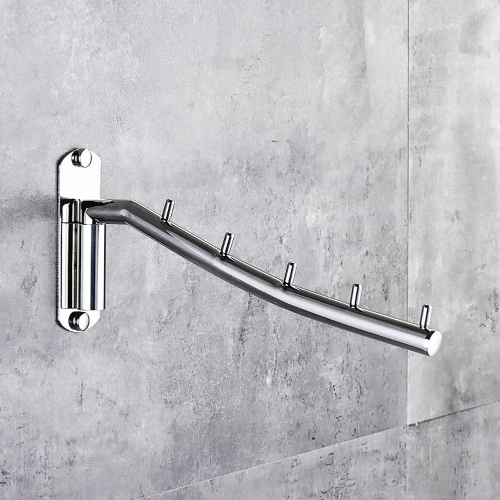 

Stainless Steel Wall Mount Clothes Hanger Rack Hook Bathroom Towel Bar Drying Rack