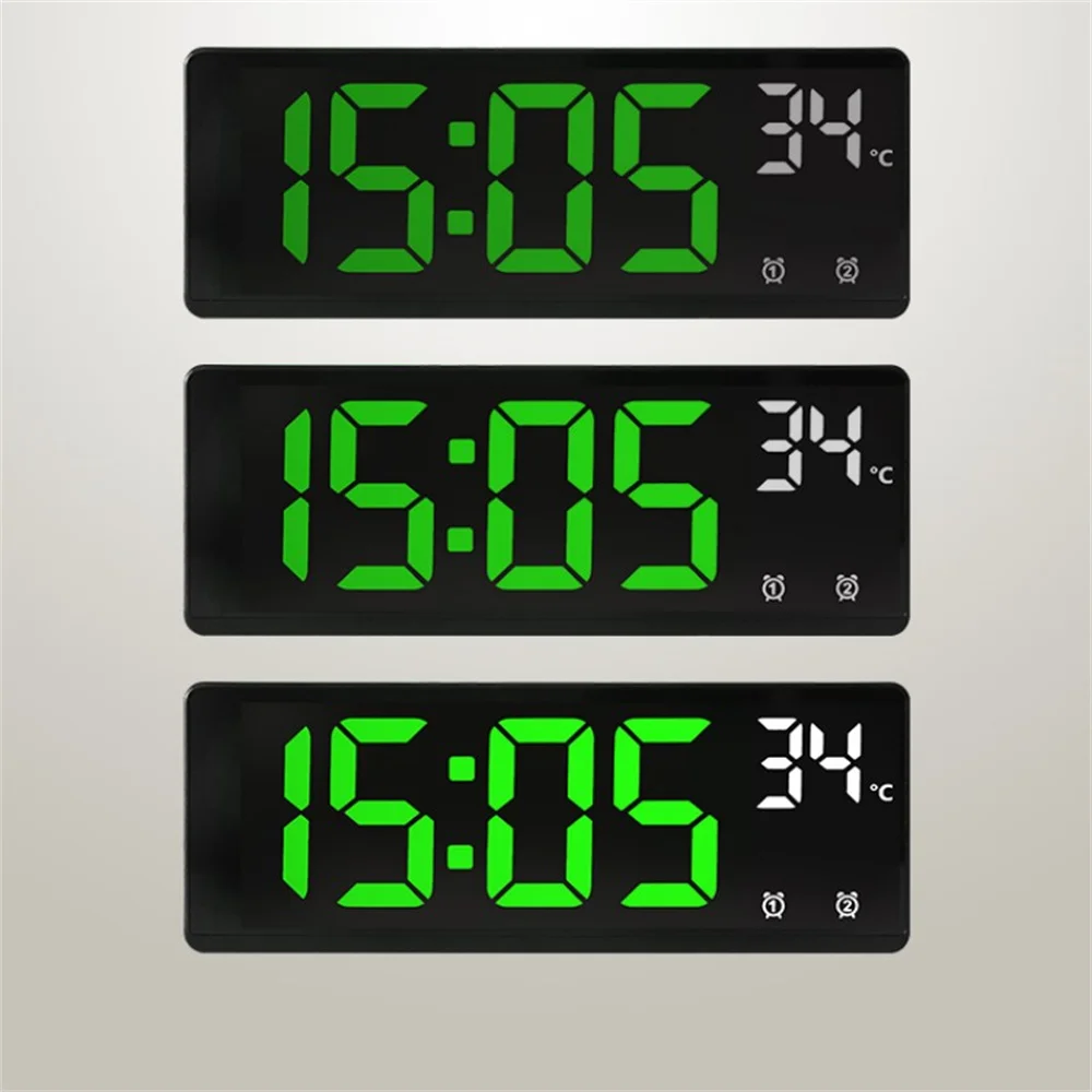 Digitaler Wecker Snooze Elektronische LED-Uhr 4 Anzeigemodi 12/24 Stunden  Tischuhr für Living R