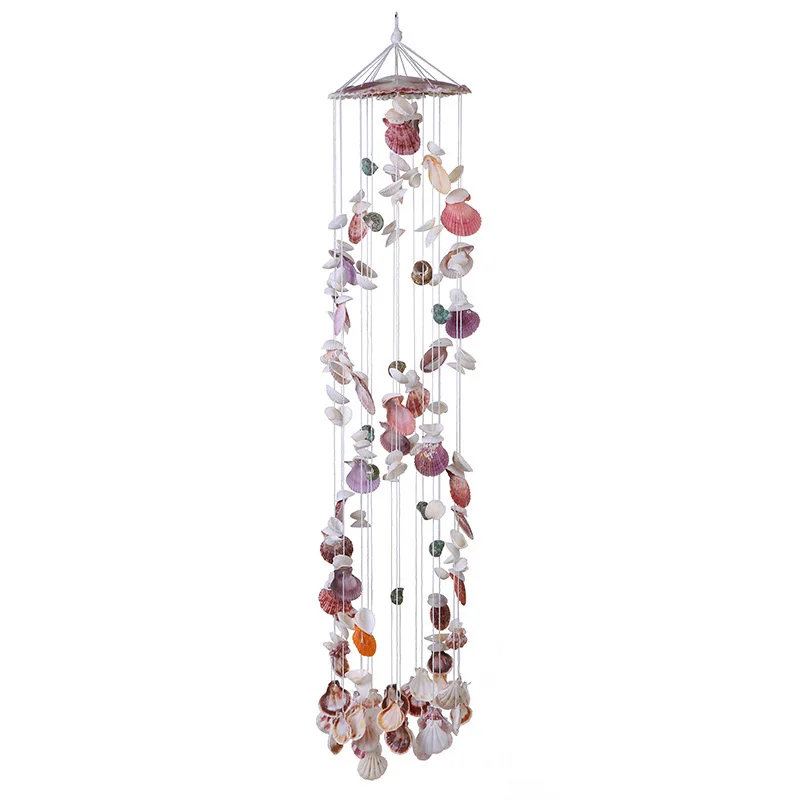 

1pcs Crafts Natural Ocean Color White Shells Double Dragons Wind Chimes Birthday Gifts Balcony Rooms Door Decor Random Colors