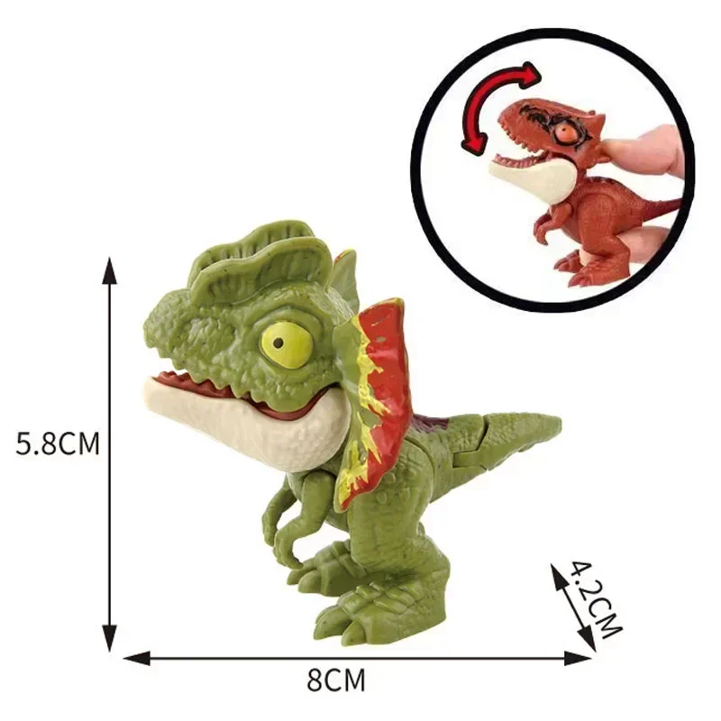 5/10pcs Finger Dinosaur Anime Action Figures Toy Funny Dino Eggs Interactive Biting Hand Creative Tricky Tyrannosaurus Model Toy