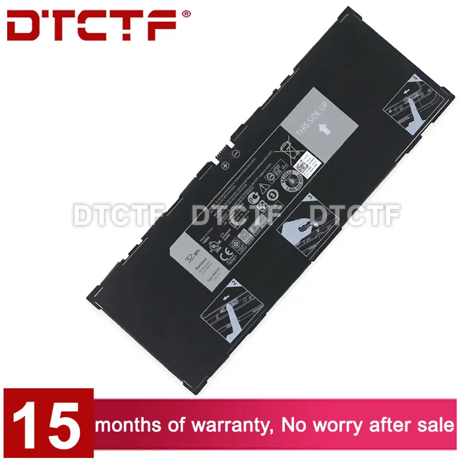 Batteria Di Ricambio Per Tablet Dell Venue 11 Pro 5130: Li-Polymer, 7.4V, 4300mAh/31.82Wh. Componente Compatibile Al 100%, Dimensioni E Specifiche Originali. - 5