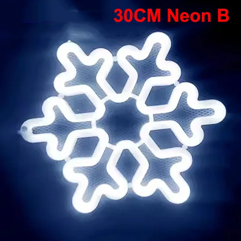 thumbnail image 1 of Guirnalda de luces navideñas con copos de nieve de Thrisdar para exteriores, luces colgantes para árbol de Navidad, decoración de copos de nieve para colgar, 1 of 5