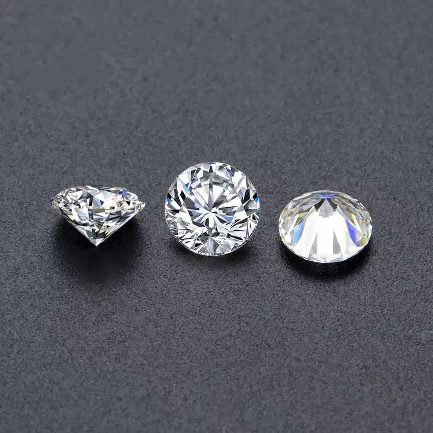 Pierre précieuse ronde Moissanite pour femme, coupe brillante, diamant de charbon, passe, testeur, gemme de bijoux, forme D, document VVl's, 0,1 ct à 20ct