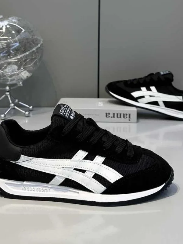 Men's Fashionable Casual Shoes Breathable Comfortable Low Cut Summer Season Sport Style round Toe Thick Bottom Rubber Sole - 3