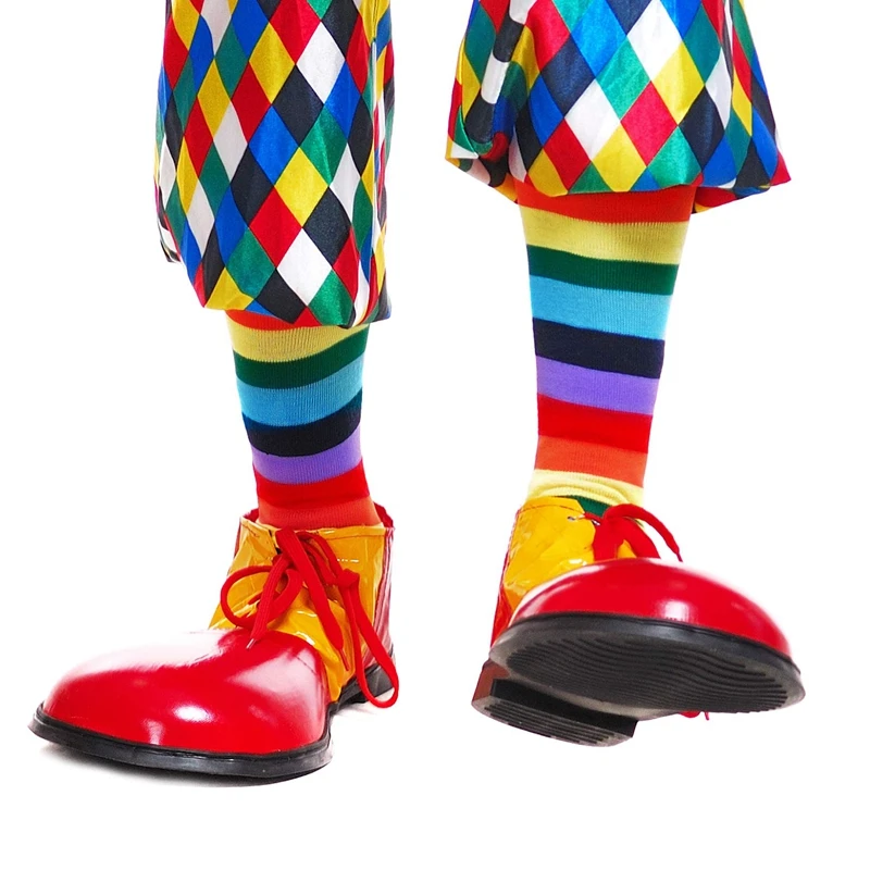 Calze Halloween Cosplay Collant Arlecchino A Righe Bianche E Nere - Calze Sopra Il Ginocchio Con Patch Antiscivolo Collant Carnevale - 2