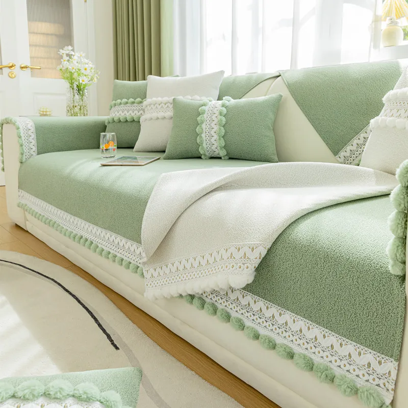Chenille Sofa Towel for Living Room Sofa Cover Non-Slip Sectional Couch Slipcovers L Corner Sofas Towel Pets Furniture Protector