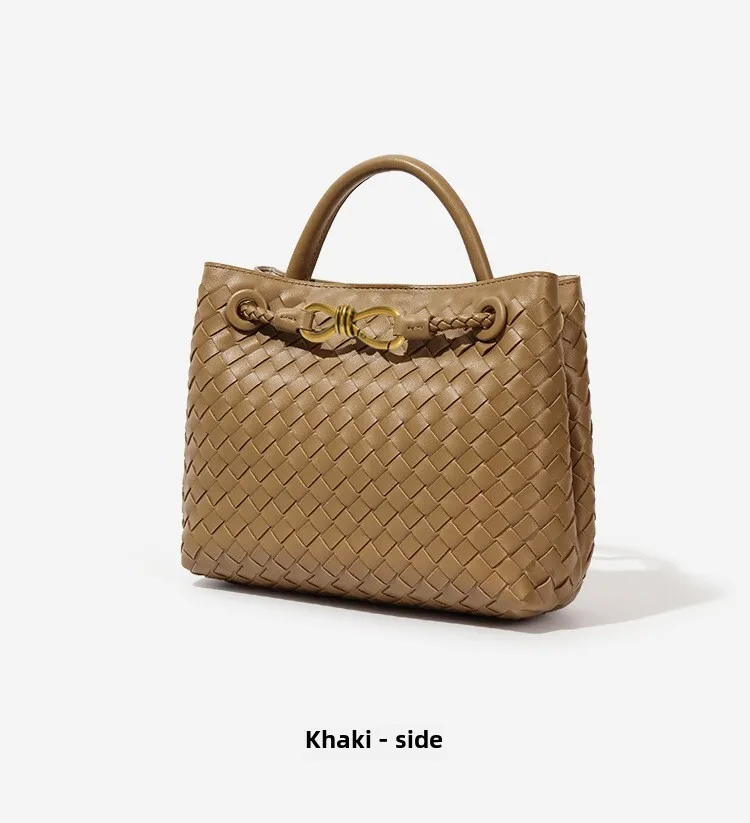 Fashionable Niche Handbag, Butterfly Knot Metal Hand Woven, Textured Casual Large Capacity Single Shoulder Crossbody_voghion.com