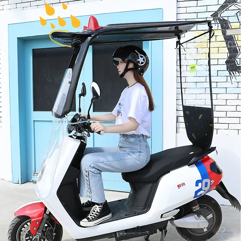 NEW Durable Electric Car Waterproof Motorcycle Canopy Thickened Umbrella Awning Umbrella Sun Block Rain Shield Canopy