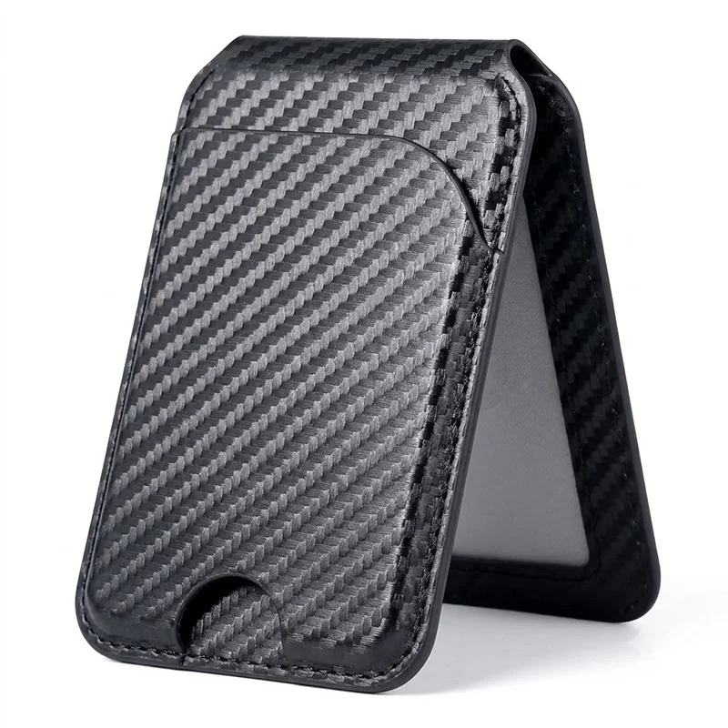 Magnetic Leather Wallet Stand with Adjustable Holder