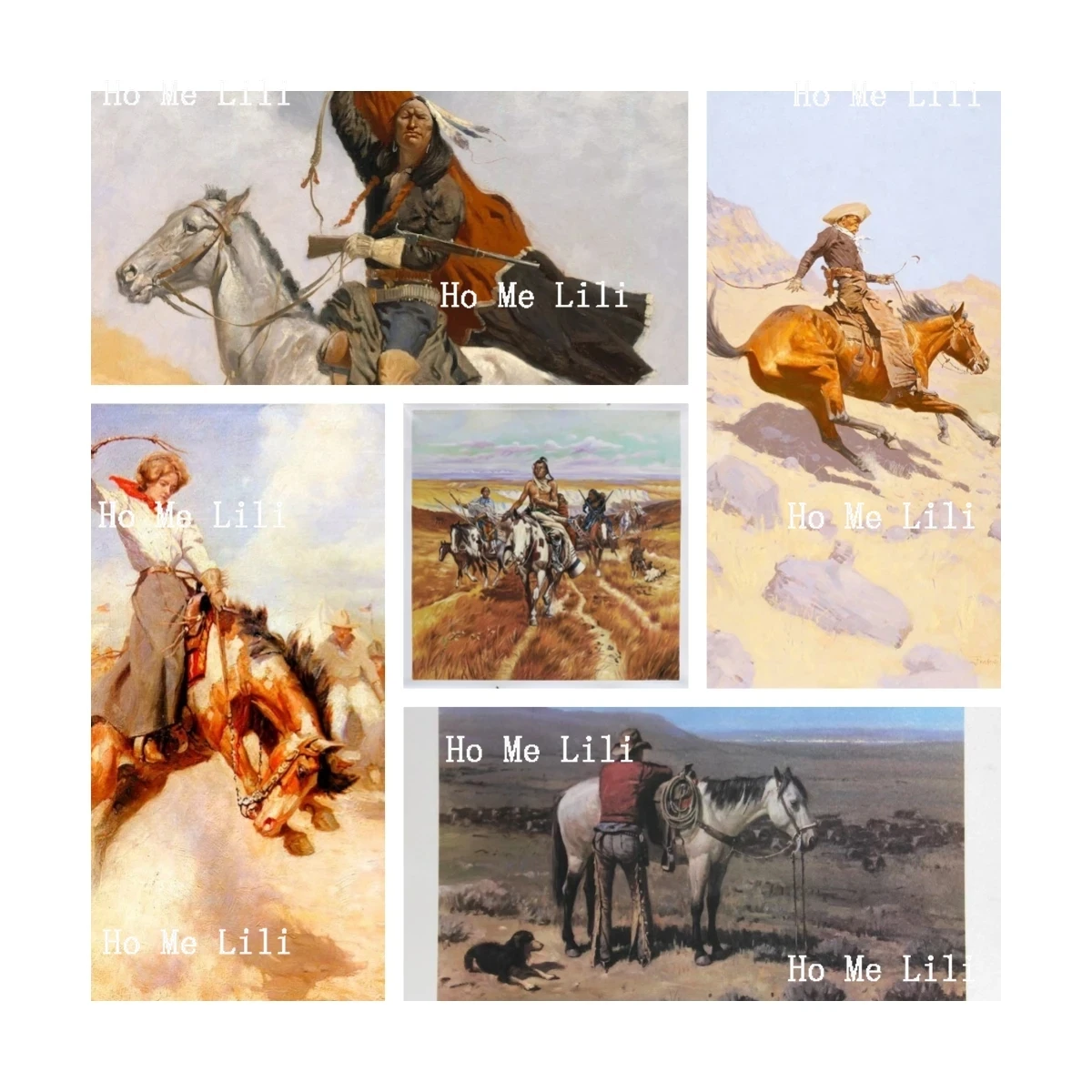 Alexander Remington Rodeo Horse Rider Femminile Indiano Vivente Native American Art Metal Tin Sign