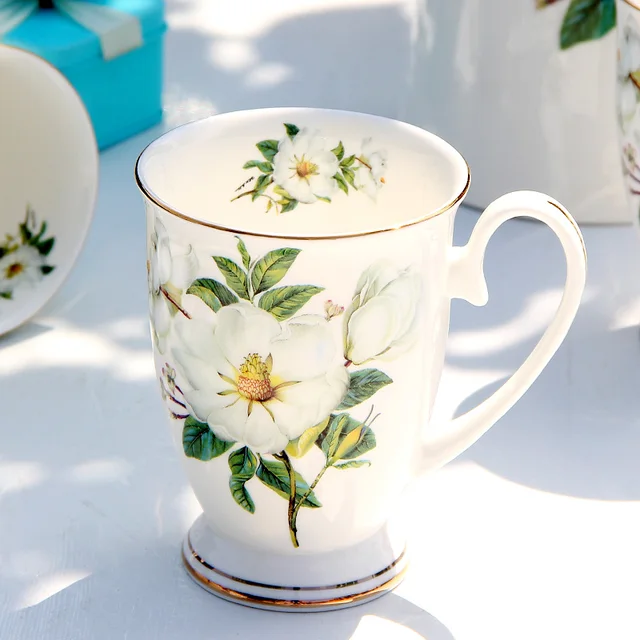 300ML, tasses à café drôles en porcelaine, peinture florale en porcelaine, tasses à expresso de campagne vintage, verres taza tasse à thé art 1