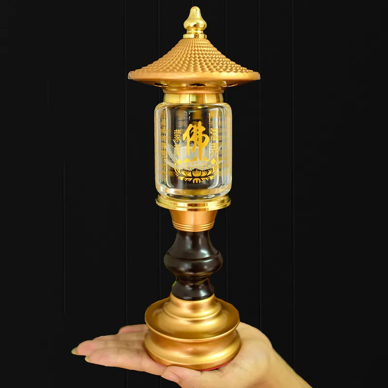 Colorful, Household Lotus Heart Sutra LED Crystal Lamp, Buddha Offering Lamp, Prayer, Buddhist Decorative Accessories, Plug-in