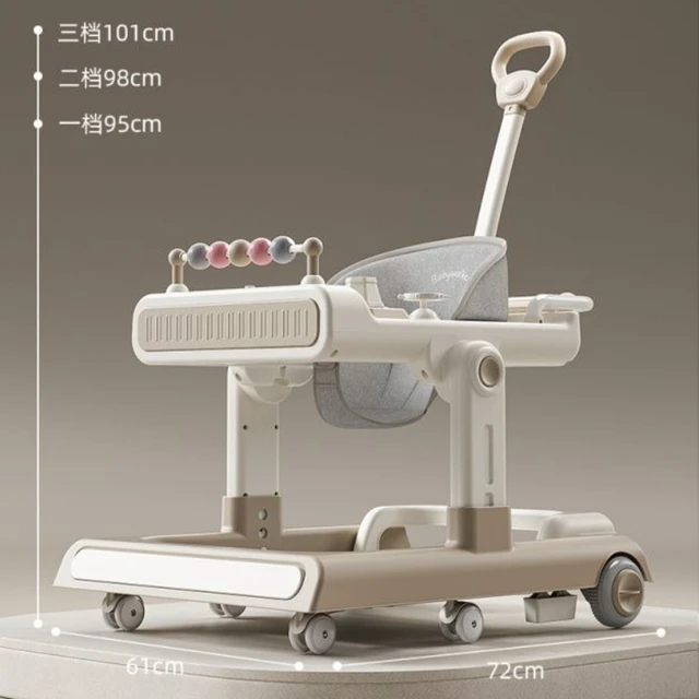2 in 1 Baby Walker with Wheel, Toddler Baby Push Walker with Removable Feeding Tray and Music Tray(No Battery), Foldable Walker 6
