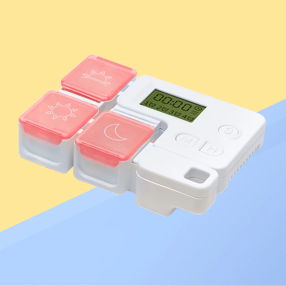 

1PC 3 Compartments Box Portable Combination Timing Remind Smart Medicine Case Without (Red)