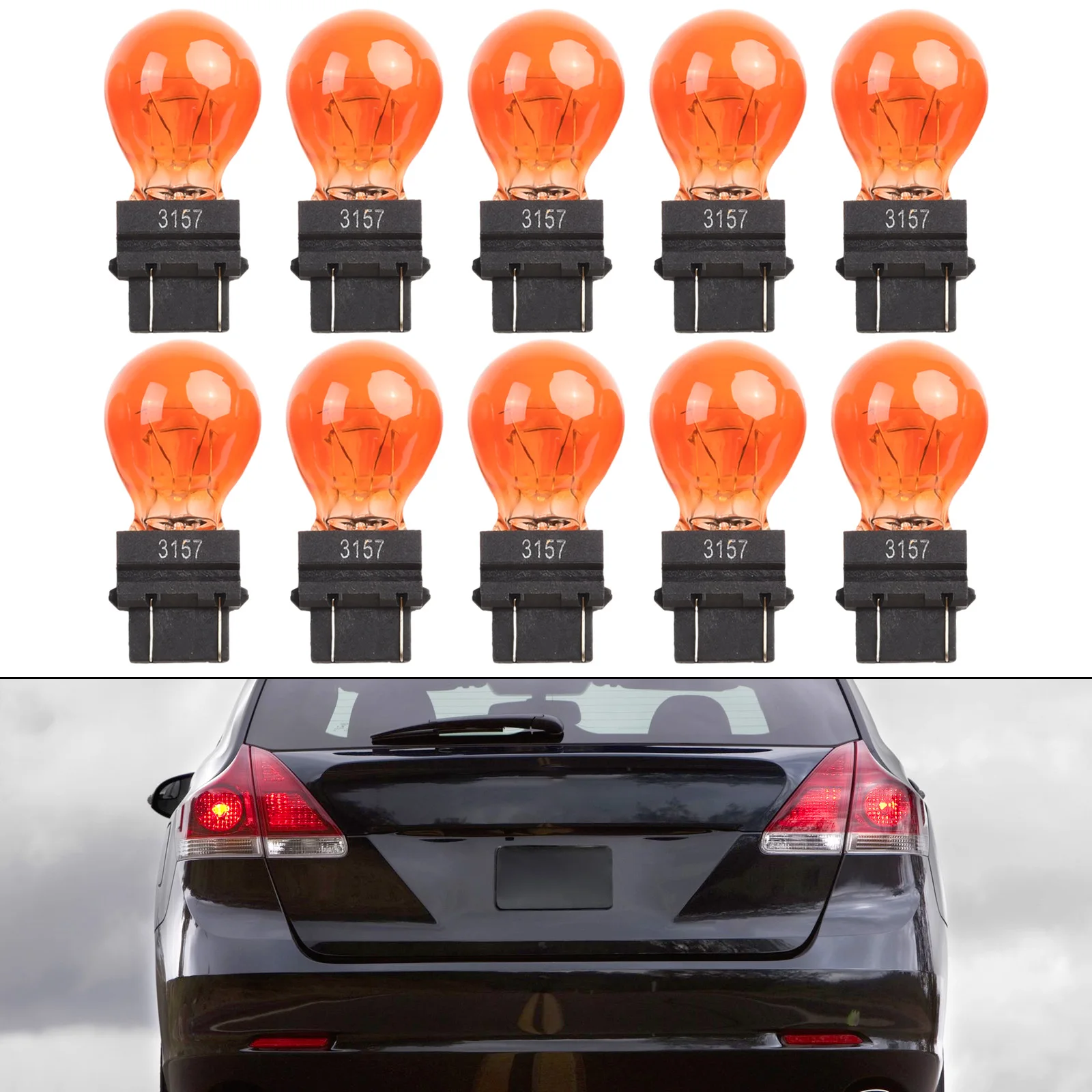 

10x 12v 21W Automotive Signal Lights Accessories Universal Clear And Amber Tail Signal Brake Light 3157