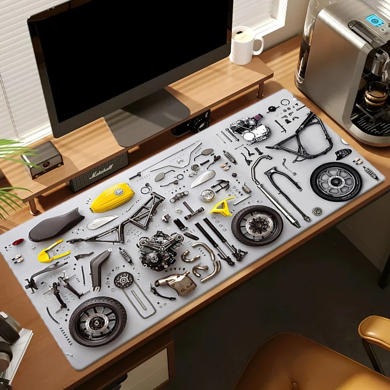 분해도면 고무 마우스 패드 마우스 패드 XXL 게임 액세서리 사무실 게이머 키보드 데스크 매트 미끄럼 방지 노트북 마우스 패드