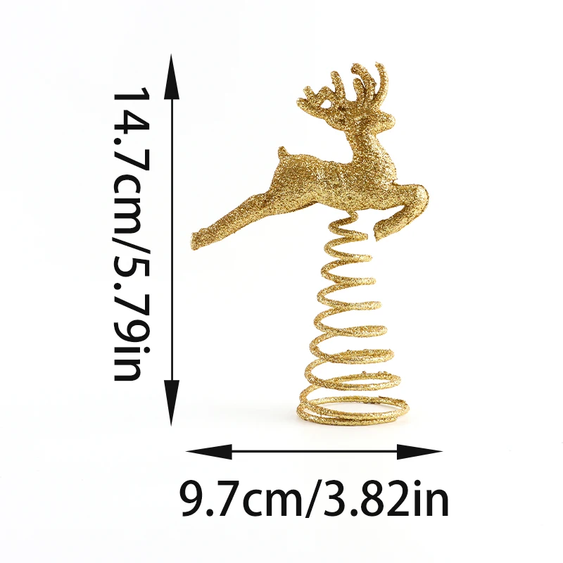 (1Piece/bag) 9.7X14.7Cm Christmas Tree Reindeer Tree Top Decoration Holiday Matching Design Atmosphere Group Joy
