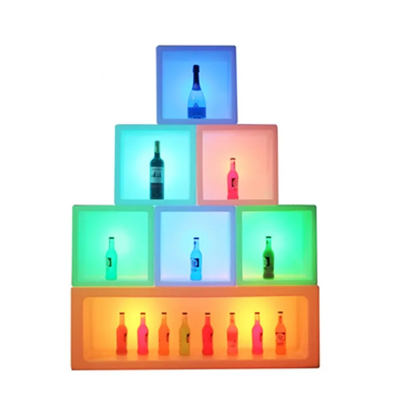 Portable Led Bar Furniture Waterproof Display Cabinet Colorful Changed Rechargeable Beer Champagne Bucket Ice Cube Storage Case