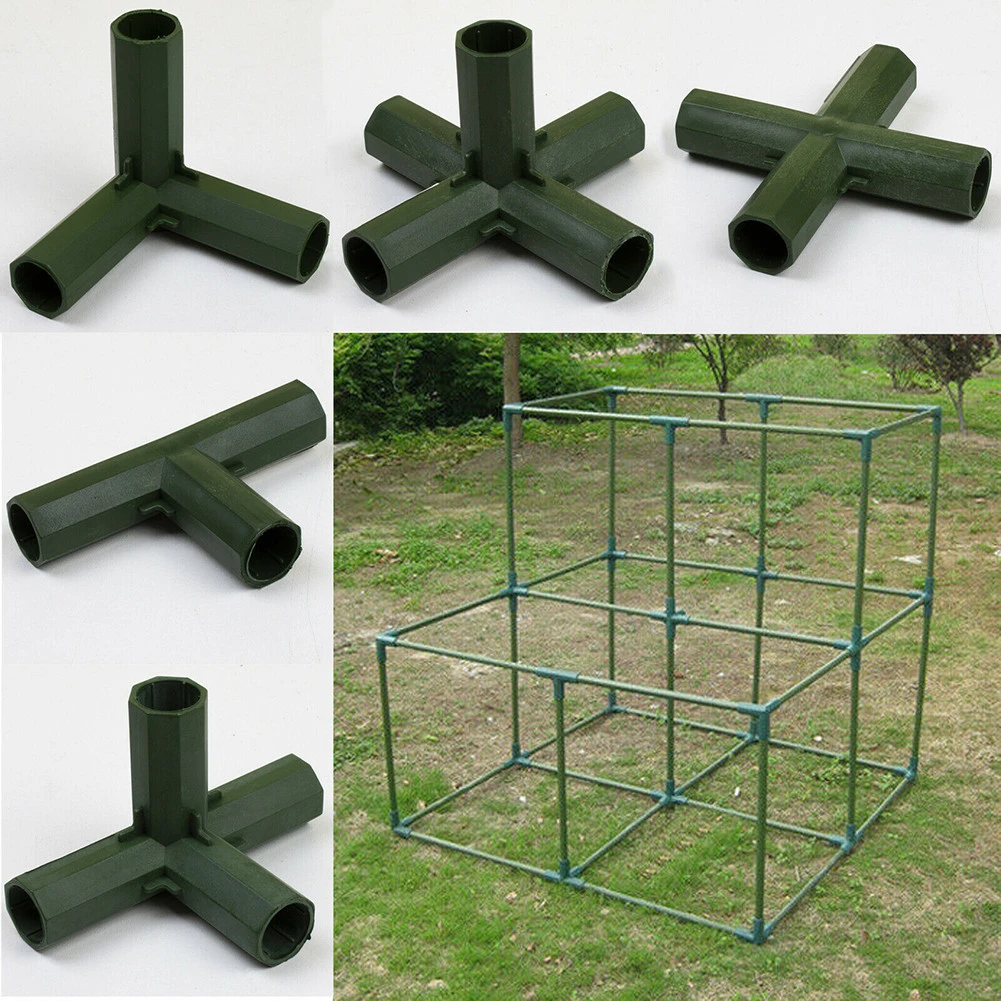 8pcs Greenhouse Frame Joint Connector 19mm Heavy Duty Pipe Frame Awning Bracket Garden Supplies Greenhouse Connector