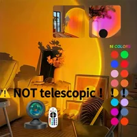 Lumière de Projection de coucher de soleil vibrante, spectre de 16 couleurs, télécommande USB, lumière LED à changement de couleur dynamique, crée une maison chaleureuse, 1 pièce 2