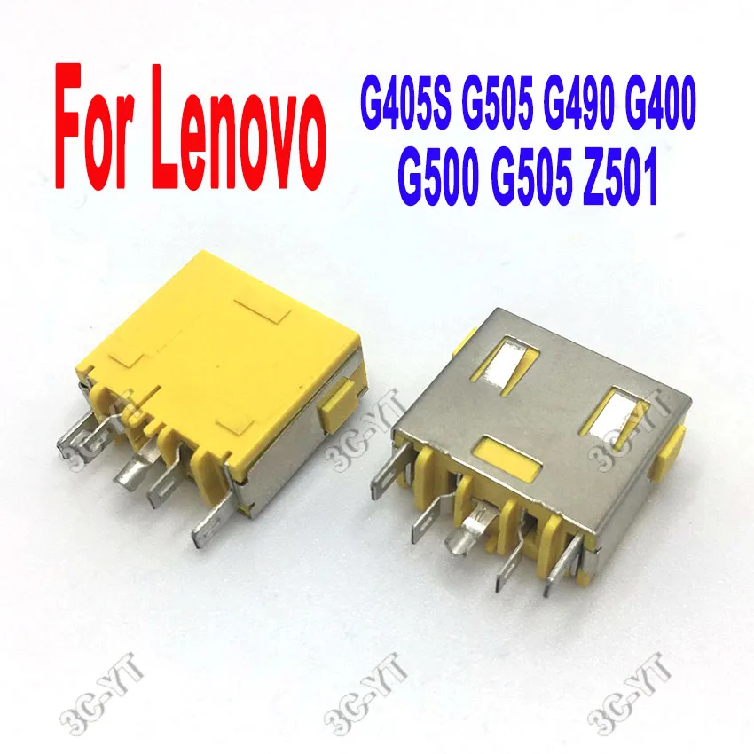 1PCS NEW Laptop DC Power Jack Socket Connector For Lenovo G405S G505 G490 G400 G500 G505 Z501 Yellow Square Head Connecotr шлейф матрицы комплектующие для ноутбуков для ноутбука lenovo g500 g505 g510 для внешней видеокарты