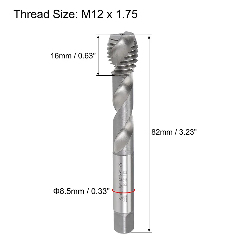 thumbnail image 2 of Sowa High Performance M8 X 1.25 Red Ring P-HSS Spiral Flute Tap – Freer 2 of 9