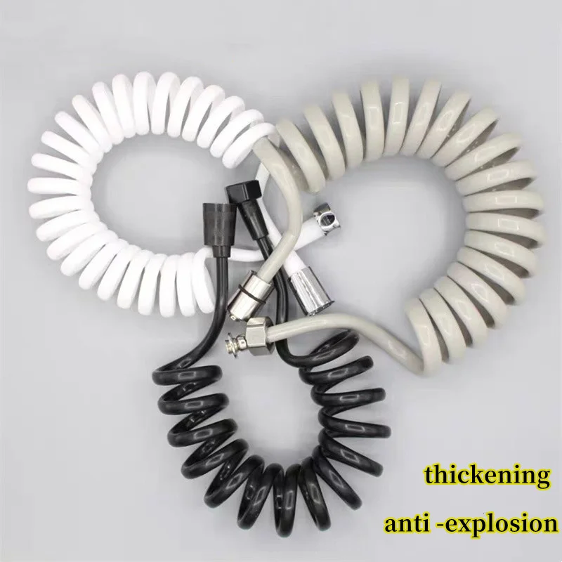 Plumbing Hose Water Pipe Shower Hose Plumbing Supply Hose Bidet Accessories 1.5/2m Telephone Line Style Spring Flexible Shower Hose Water Plumbing Toilet Bidet Sprayer Gun Connect Pipe Bathroom Accessorie