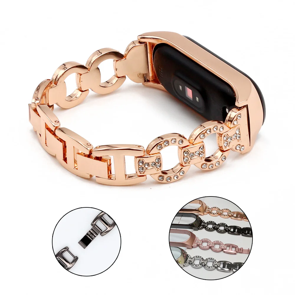 Elegant Metal Link Wristband Strap - Bling Smartwatch Accessory Bracelet Replacement