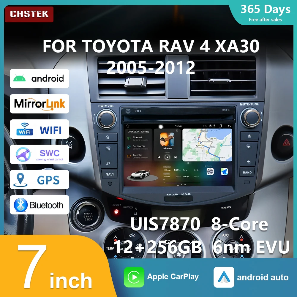 

CHSTEK 12G+256G Android 13 Car Multimedia Navigation For Toyota RAV4 xa30 2005-2012 CarPlay Navigation Bluetooth GPS WiFi 4G
