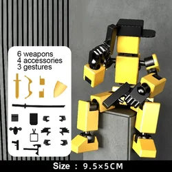 Creative Multi-Jointed Shapeshift Robot Toy - 3D Printed Action Mannequin (Yellow)