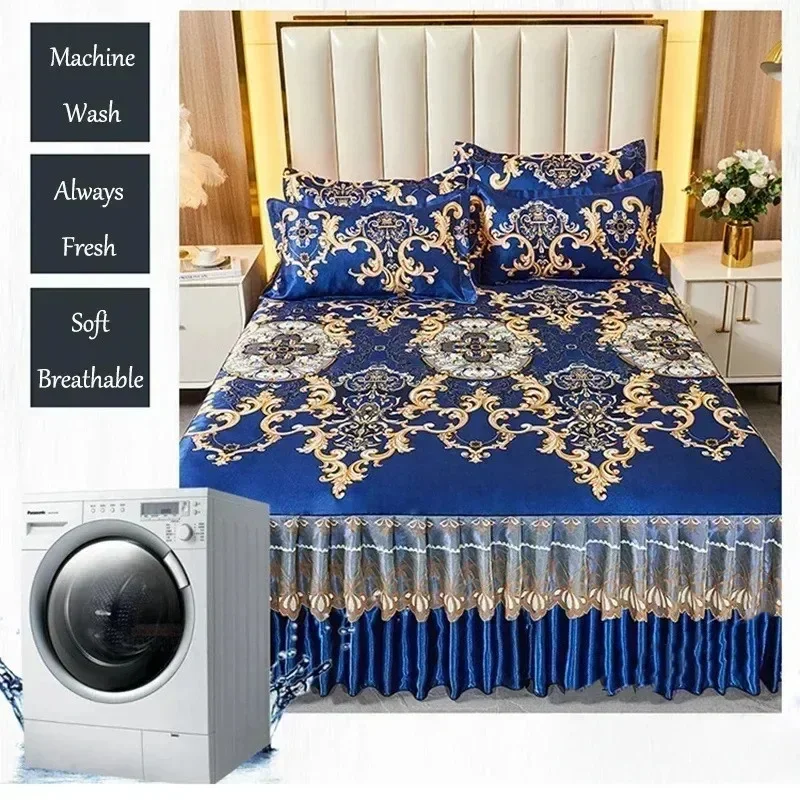 Summer Bed Skirt Style Bedspread Lace European Style Three Piece Set Skirt Bed Cover Mattress Dust Protection Cover 3Pcs