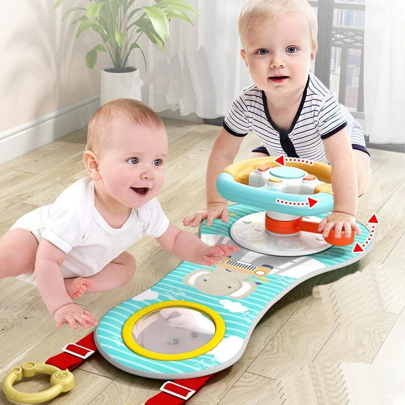 Siège de voiture pour bébé, jouet de Simulation de volant Musical avec siège d'activité légère, jouets de voyage pour bébés, cadeaux pour filles et garçons