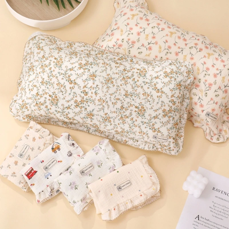 Baby Kids Toddler Pillowcase Soft Cot Bed Travel Cot Pillow Cover Envelope Travel Pillow Cover for Boys & Girls
