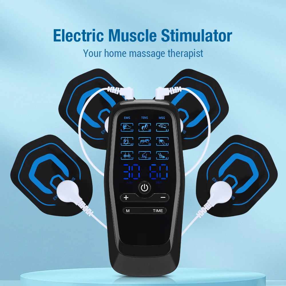 Electric EMS Acupuncture Body Massage Physiotherapy Tens Muscle Stimulator Therapy Slimming Machine Electro Stimulator 10Pads 2