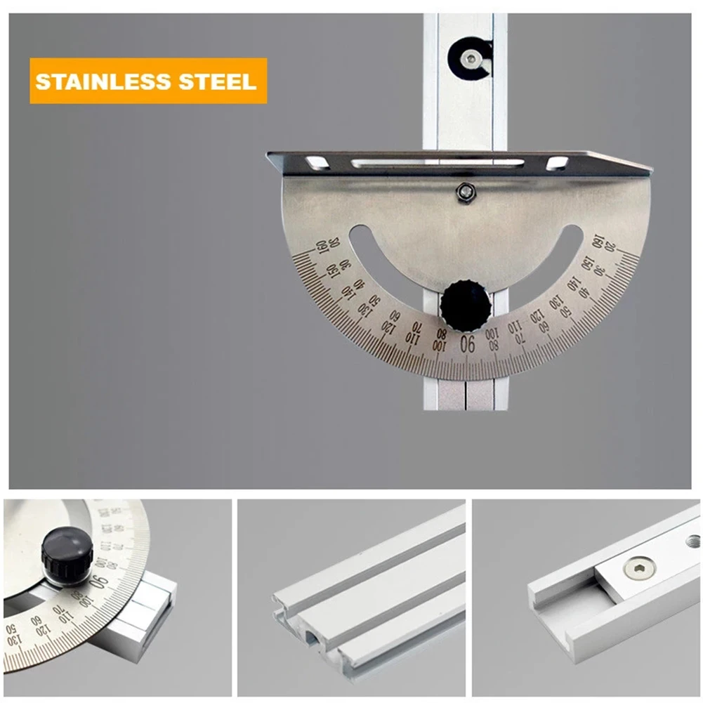 

Angle Pusher Table Saws Adjustable Aluminium Oxide Chutes Fence Gauge Ruler Silver Tools Woodworking Accessories