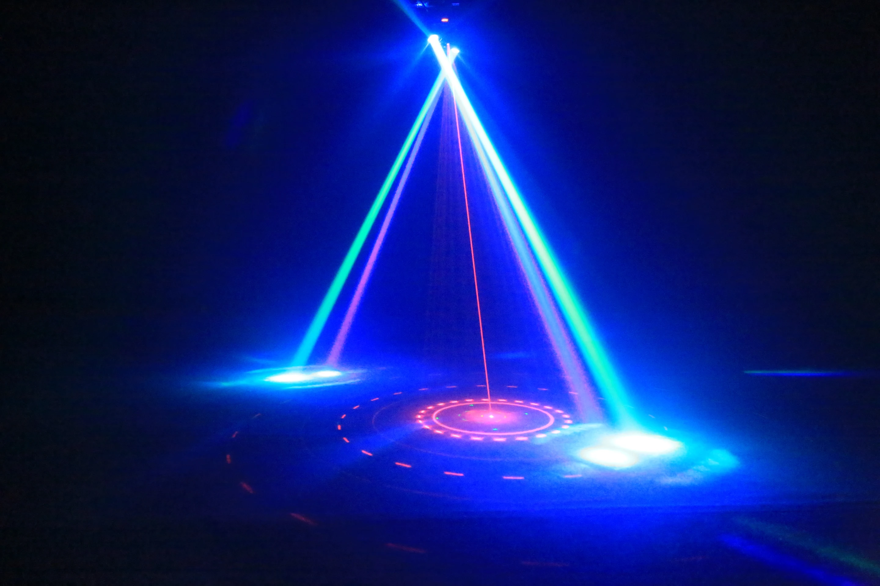 DMX 36W LED Moving Head Light Disco Gold Strobe Beam Green&Red Laser Party Light