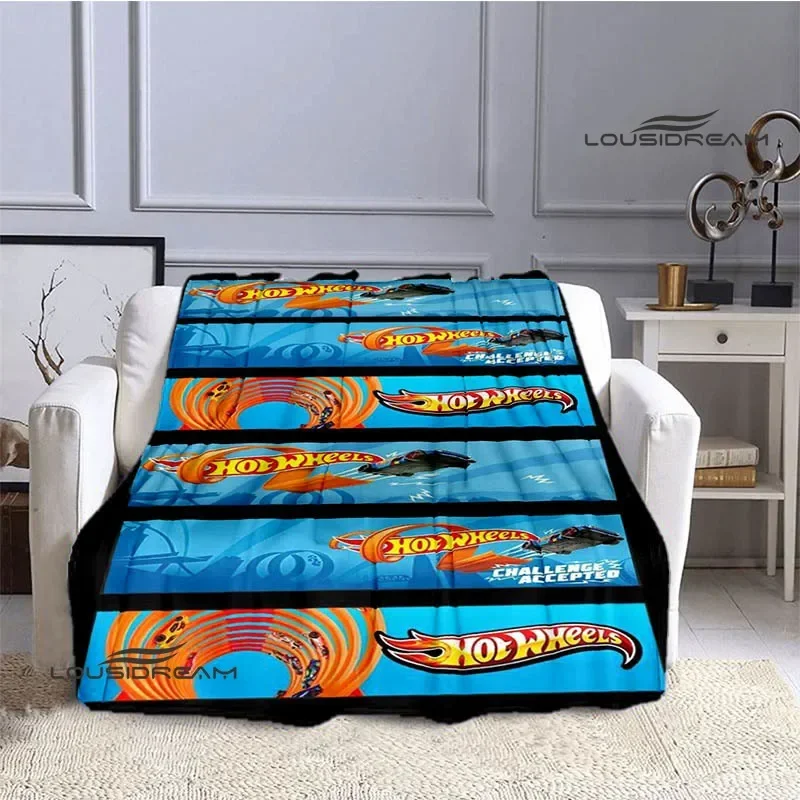 Hot Wheels Fashion logo Printed blankets Children's Warm Flange blanket Home travel blanket bed linings Birthday Gift 5