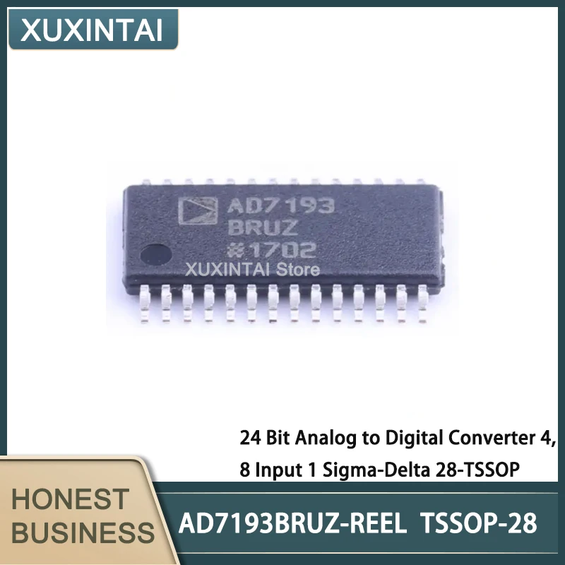 

5Pcs/Lot New Original AD7193BRUZ-REEL AD7193BRUZ 24 Bit Analog to Digital Converter 4, 8 Input 1 Sigma-Delta 28-TSSOP