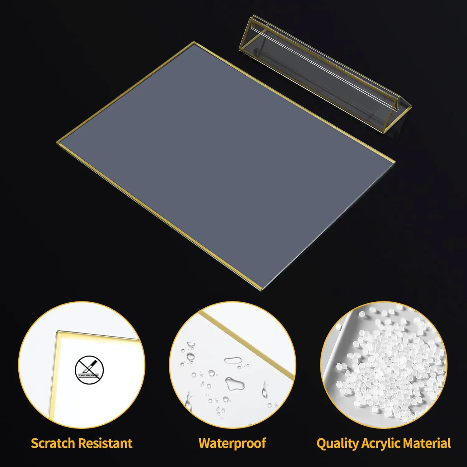 130x180mm 테이블 아크릴 사인 홀더 스탠드 웨딩 파티 레스토랑 메뉴 종이 홀더 황금 테두리 그림 사진 전단지 프레임